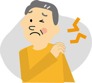 五十肩で辛いイメージ